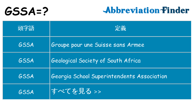 gssa は何の略します。