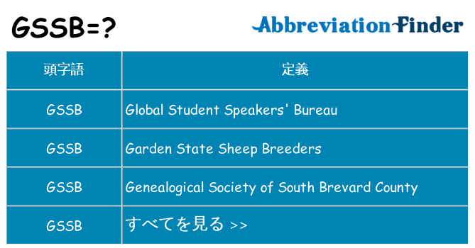 gssb は何の略します。