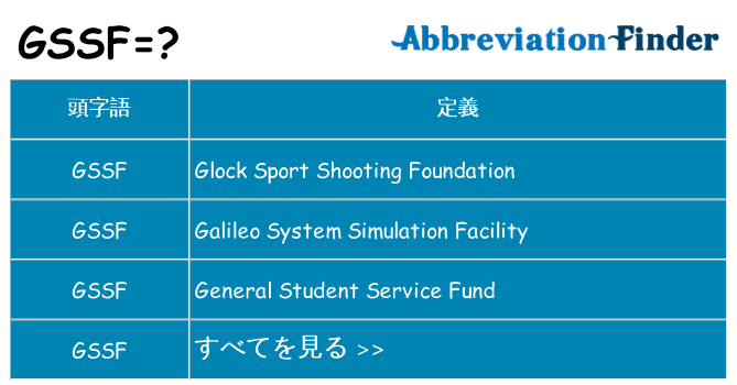 gssf は何の略します。