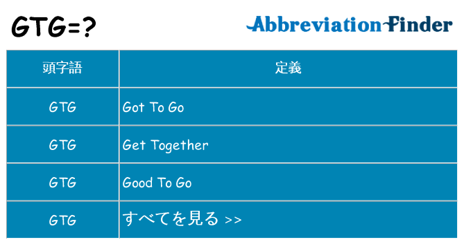 gtg は何の略します。