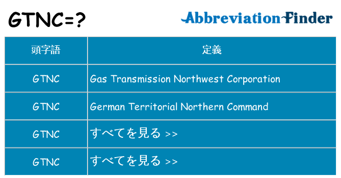 gtnc は何の略します。