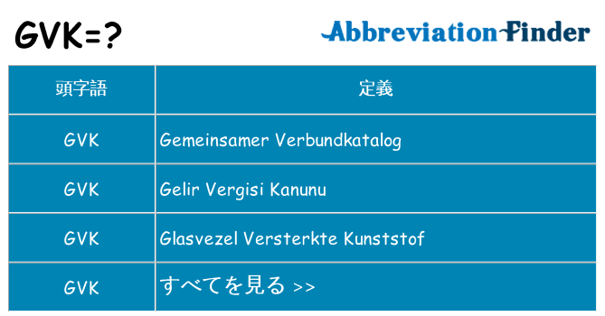 gvk は何の略します。