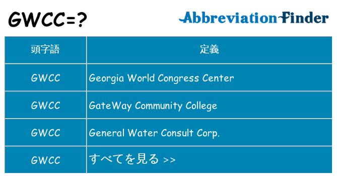 gwcc は何の略します。