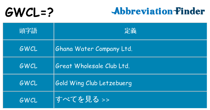 gwcl は何の略します。