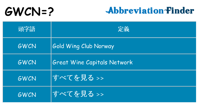 gwcn は何の略します。