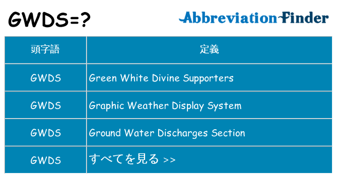 gwds は何の略します。