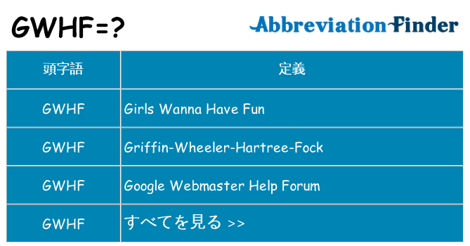gwhf は何の略します。