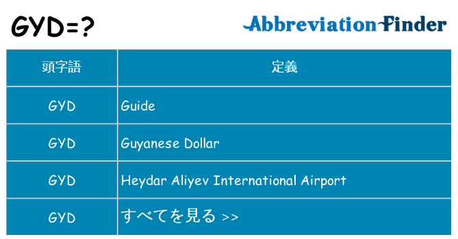 gyd は何の略します。
