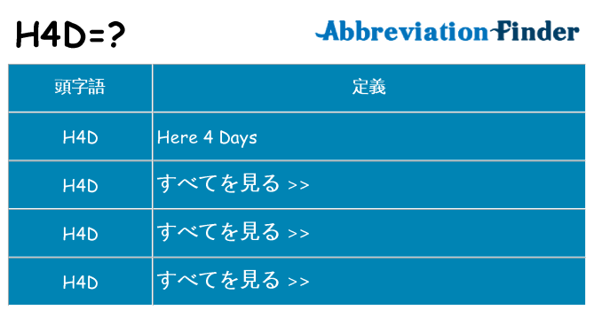 h4d は何の略します。