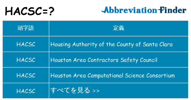 hacsc は何の略します。