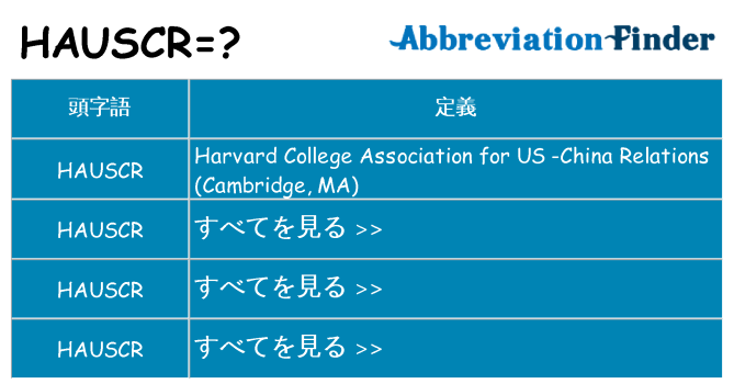 hauscr は何の略します。