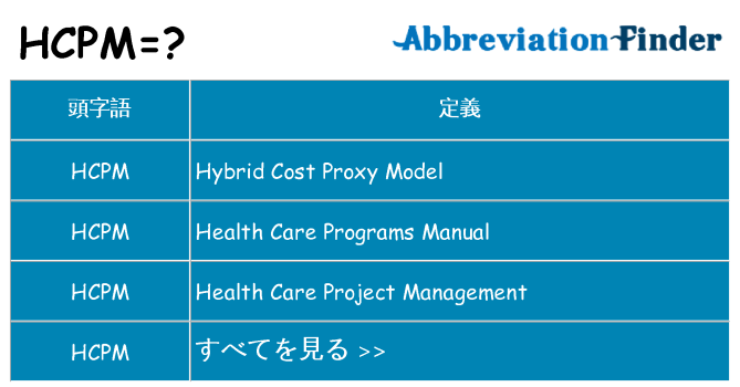 hcpm は何の略します。