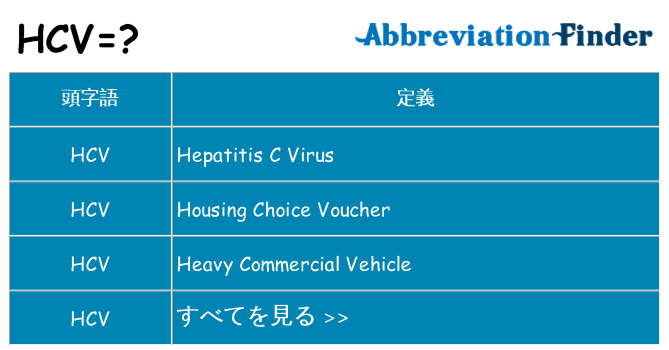hcv は何の略します。