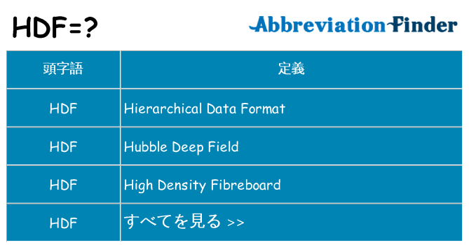 hdf は何の略します。