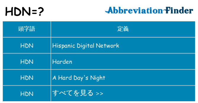 hdn は何の略します。