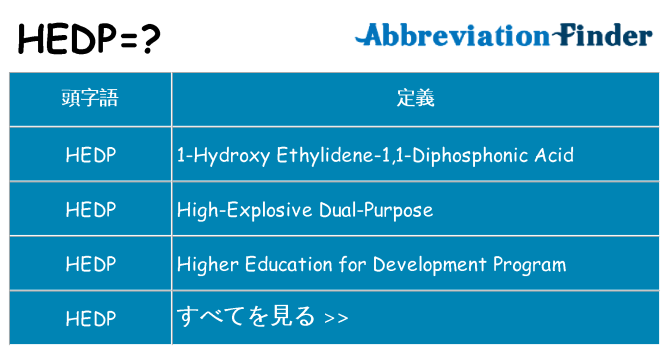 hedp は何の略します。