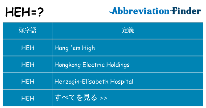 heh は何の略します。