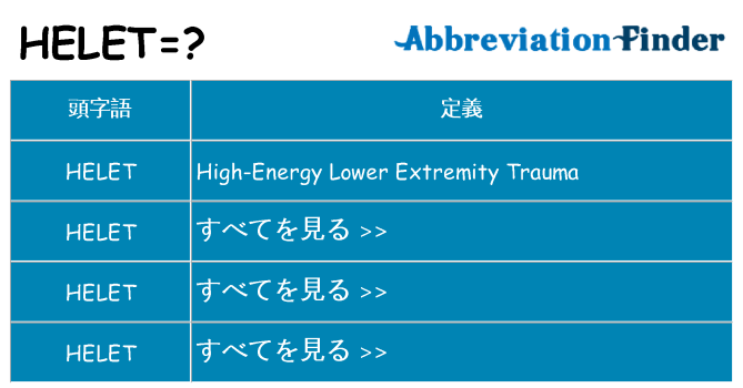 helet は何の略します。