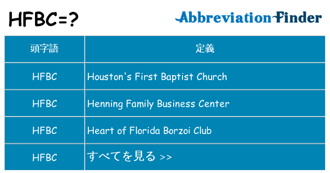 hfbc は何の略します。