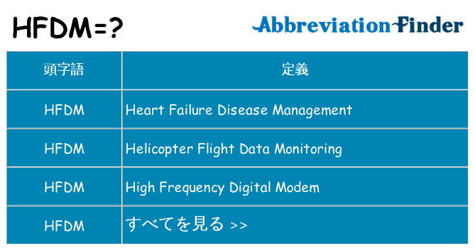 hfdm は何の略します。