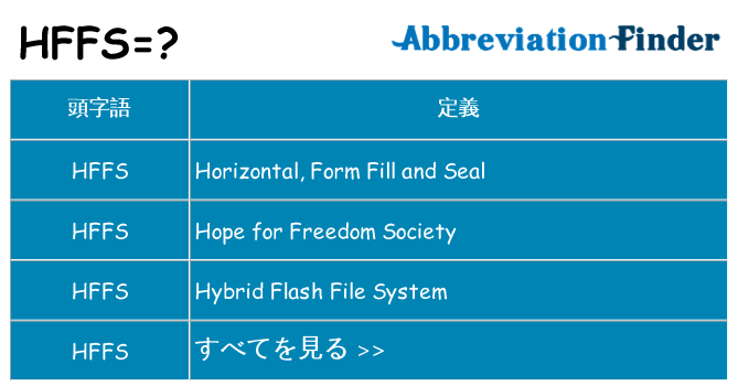 hffs は何の略します。