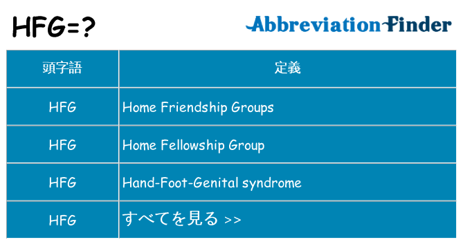 hfg は何の略します。