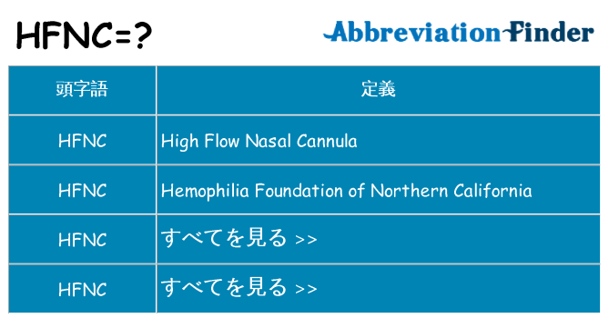 hfnc は何の略します。