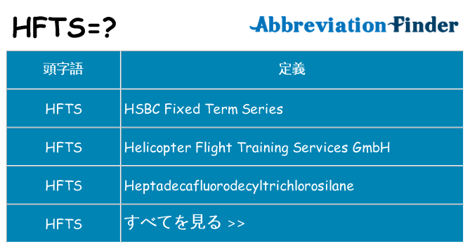 hfts は何の略します。