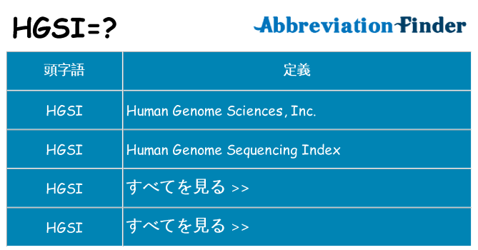 hgsi は何の略します。