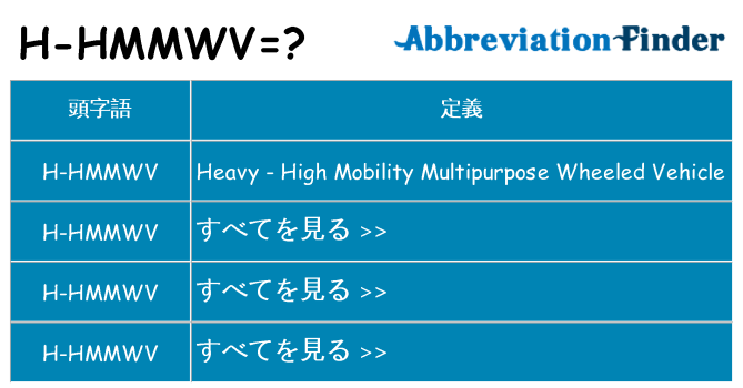 h-hmmwv は何の略します。