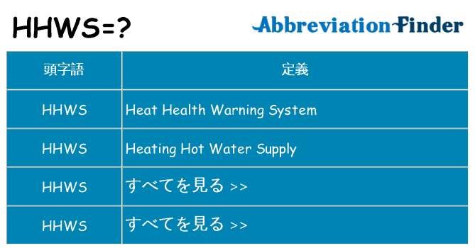 hhws は何の略します。