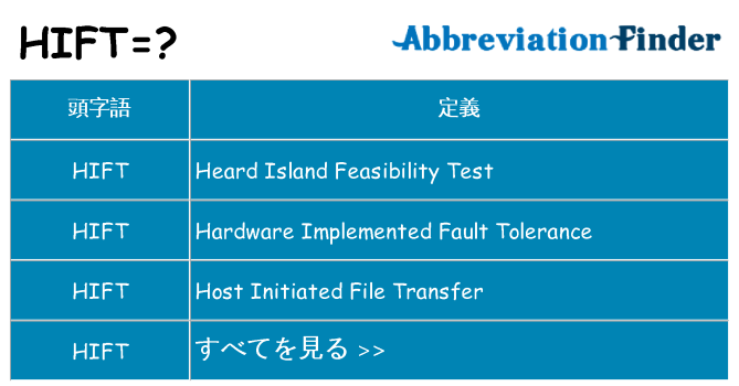 hift は何の略します。