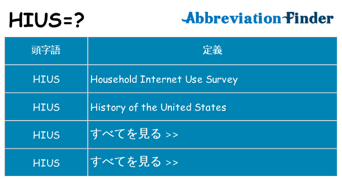 hius は何の略します。