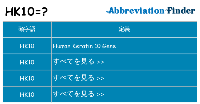hk10 は何の略します。