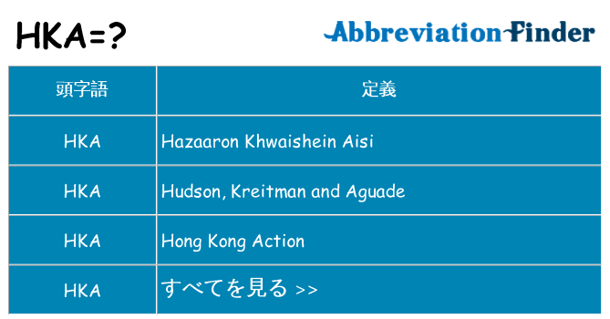 hka は何の略します。