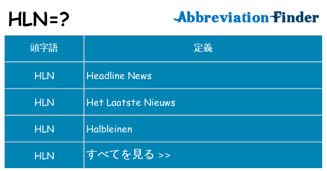 hln は何の略します。