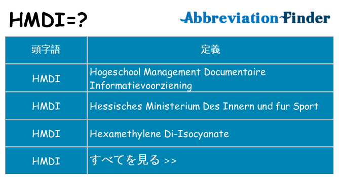 hmdi は何の略します。