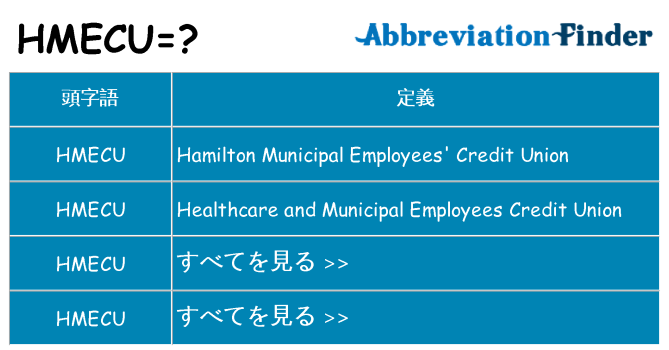 hmecu は何の略します。