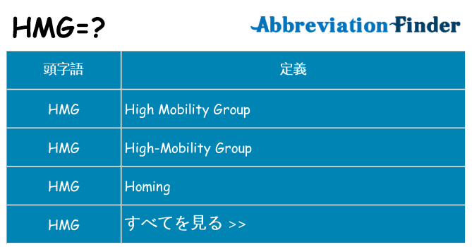 hmg は何の略します。