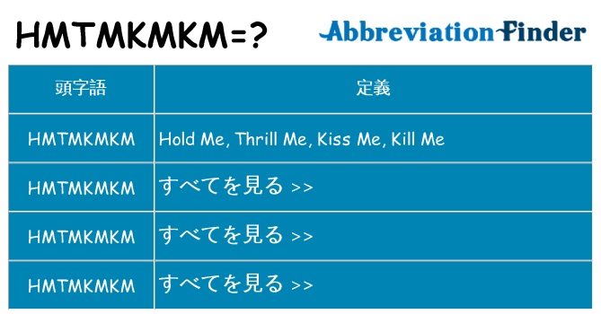 hmtmkmkm は何の略します。