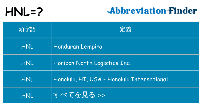 hnl は何の略します。