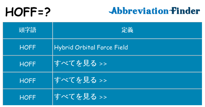 hoff は何の略します。