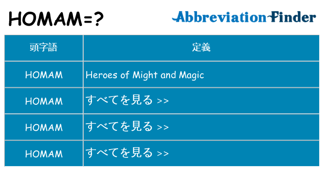 homam は何の略します。