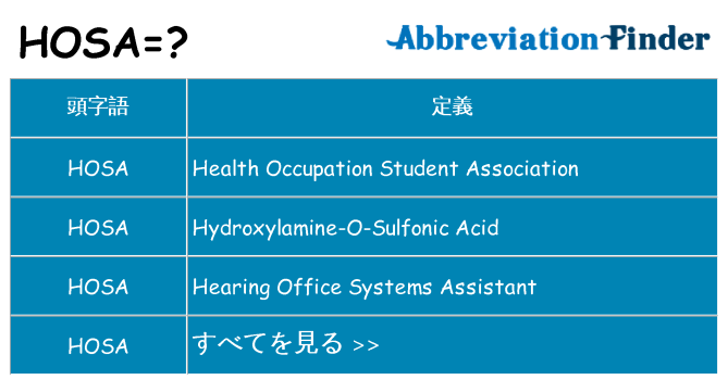 hosa は何の略します。