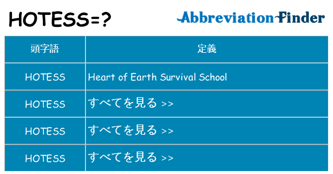 hotess は何の略します。