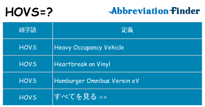 hovs は何の略します。