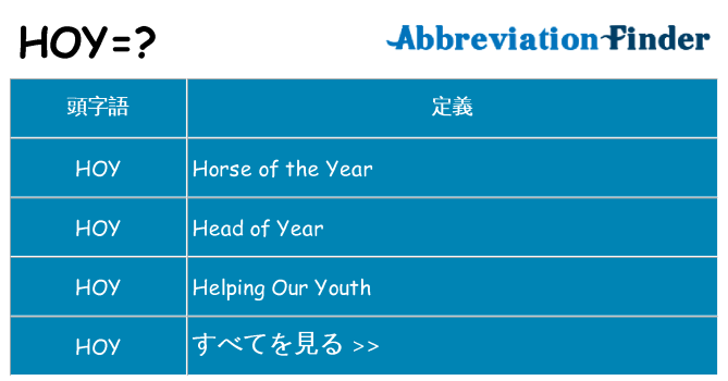 hoy は何の略します。