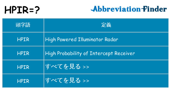 hpir は何の略します。