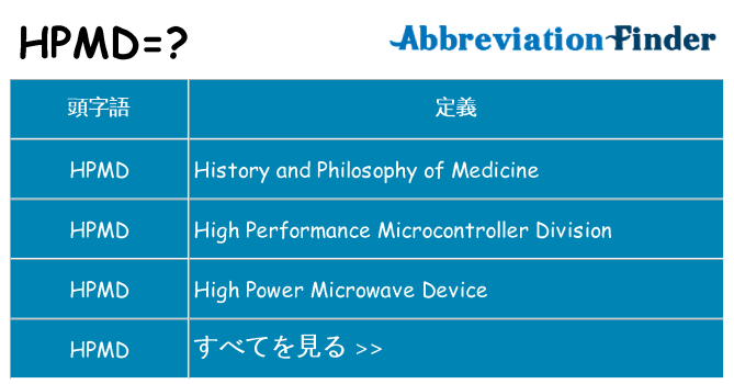 hpmd は何の略します。