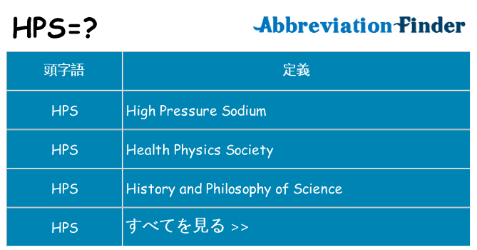 hps は何の略します。